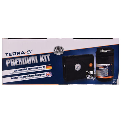 KIT ANTI-CREVAISON 450ML INJECTION SEMI AUTOMATIQUE BOUTEILLE RIGIDE AVEC COMPRESSEUR TERRA S