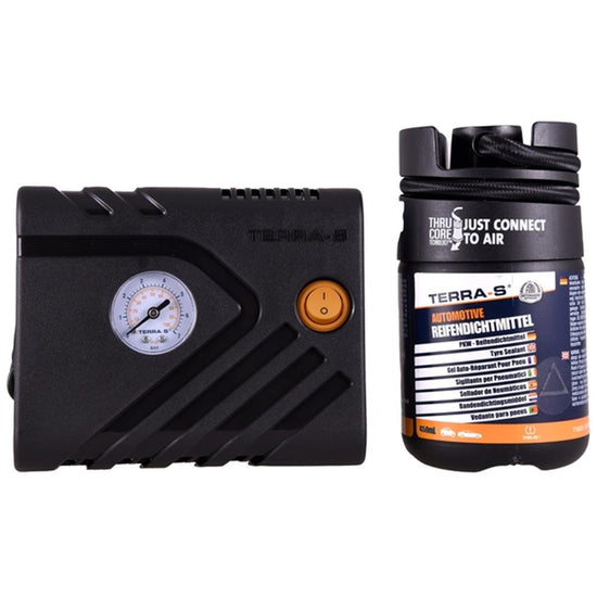 KIT ANTI-CREVAISON 450ML INJECTION SEMI AUTOMATIQUE BOUTEILLE RIGIDE AVEC COMPRESSEUR TERRA S