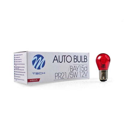 AMPOULE HALOGENE BAY15D 12V 21/5W ROUGE (BOITE DE 10) MTECH