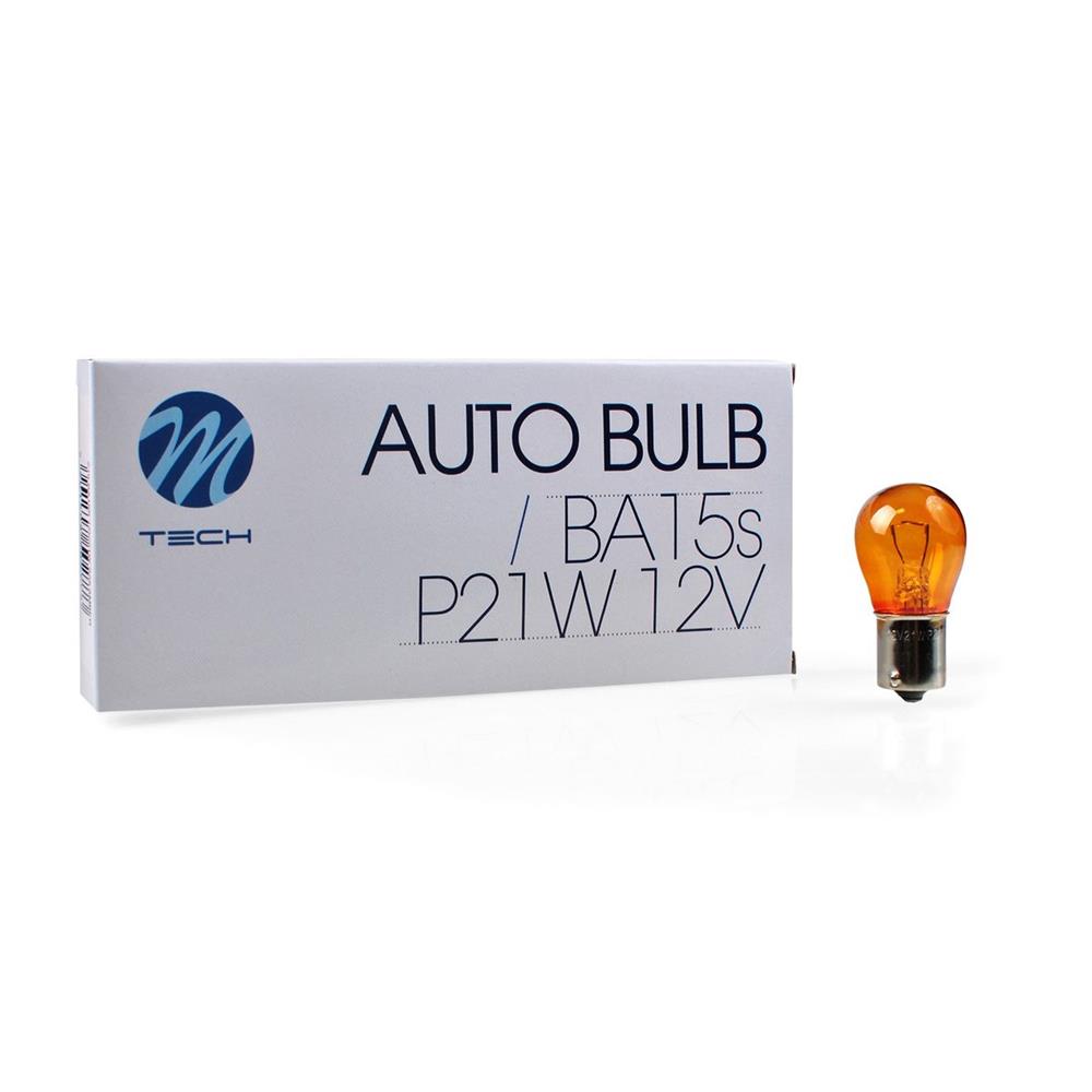 AMPOULE HALOGENE P21W (S25) BA15S 12V 21W ORANGE (BOITE DE 10) MTECH