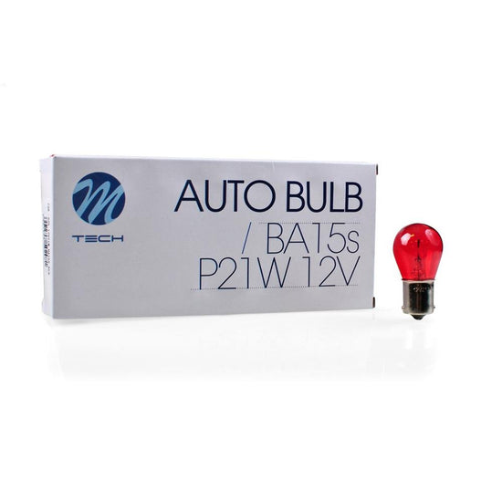 AMPOULE HALOGENE PR21W (S25) BA15S 12V 21W ROUGE (BOITE DE 10) MTECH