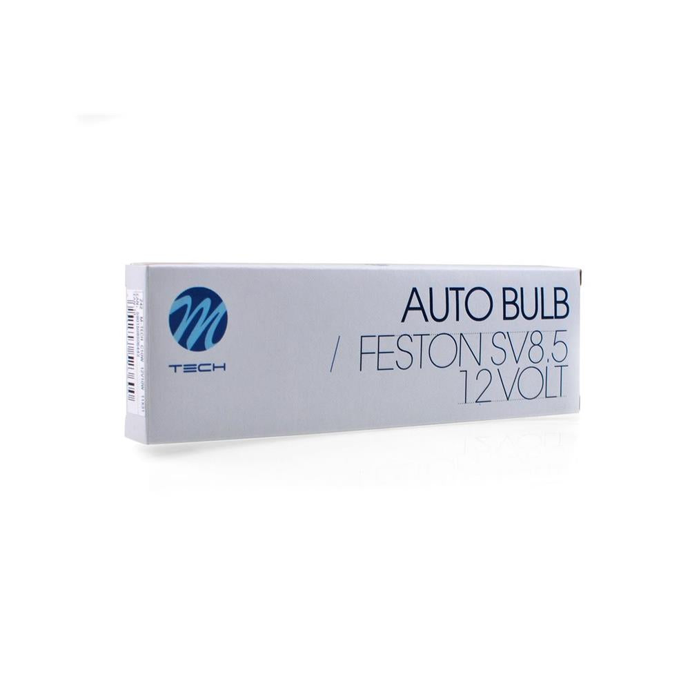 AMPOULE HALOGENE C10W SV8.5 (31MM) T11X31 12V 10W (BOITE DE 10) MTECH