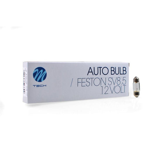 AMPOULE HALOGENE C10W SV8.5 (31MM) T11X31 12V 10W (BOITE DE 10) MTECH